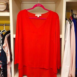 Michael Kors Red Chiffon Layered Blouse
